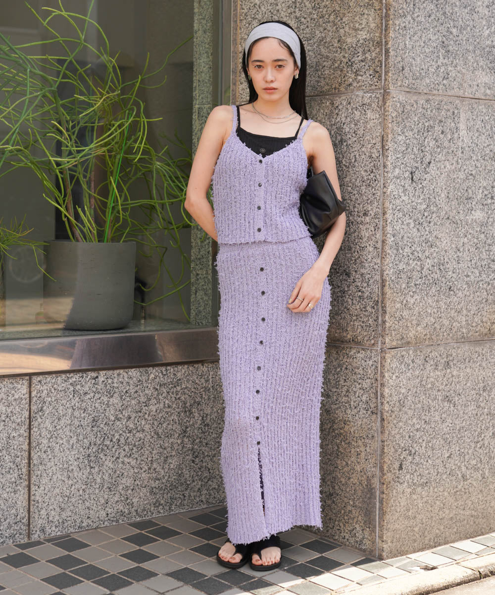 チュールリボンヤーン2WAYニットスカート