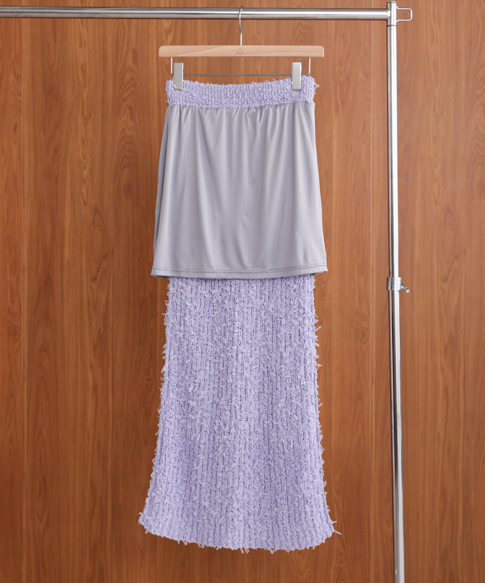 チュールリボンヤーン2WAYニットスカート