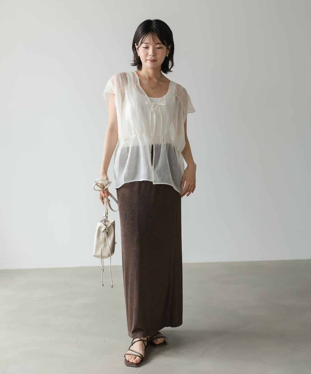 前後2WAYギャザーブラウス