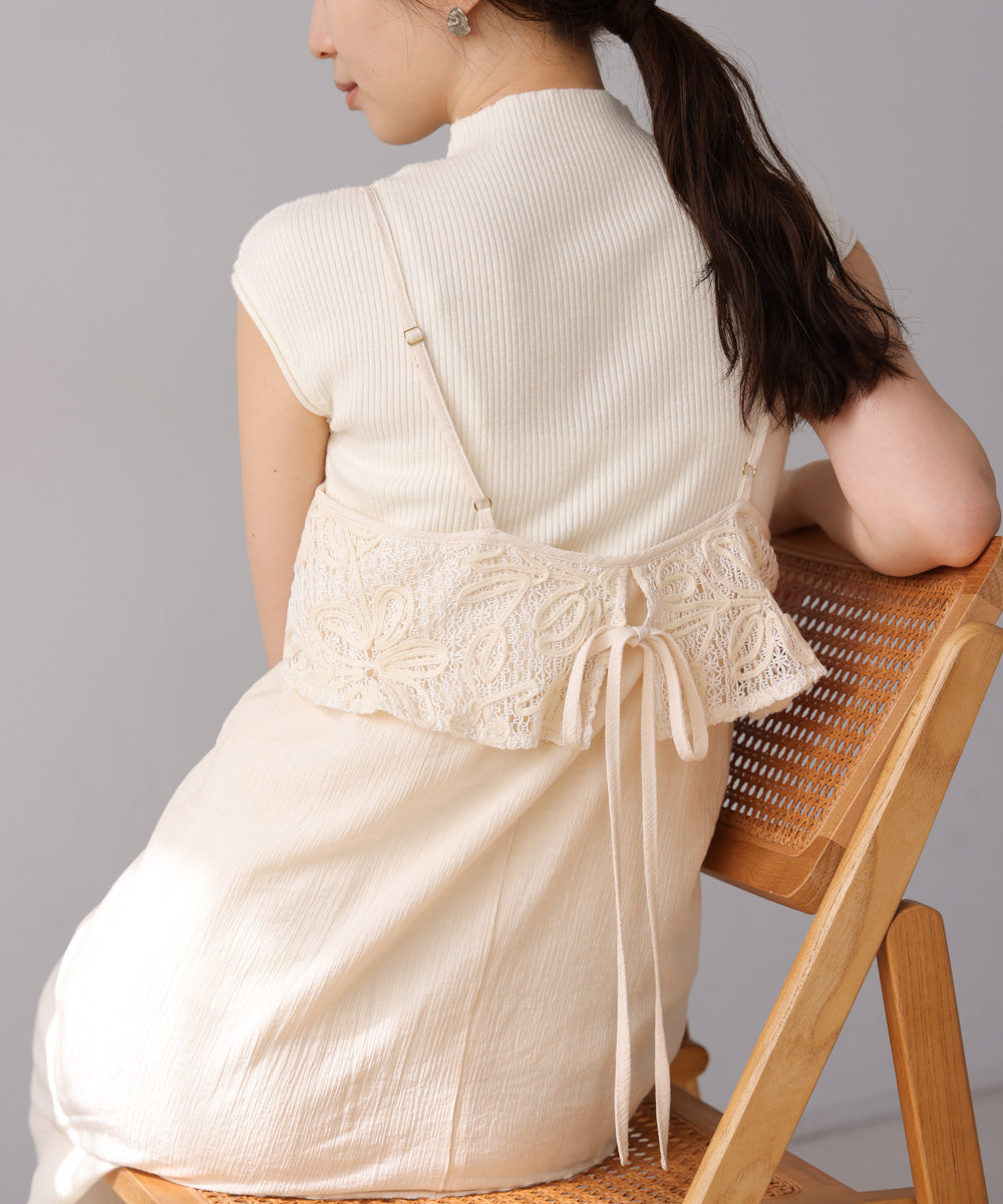 【S・Mサイズ展開】コード刺繍使いキャミワンピース