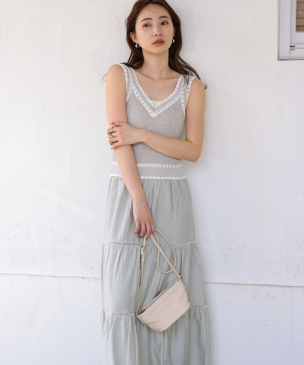 ニットドッキングティアードワンピース