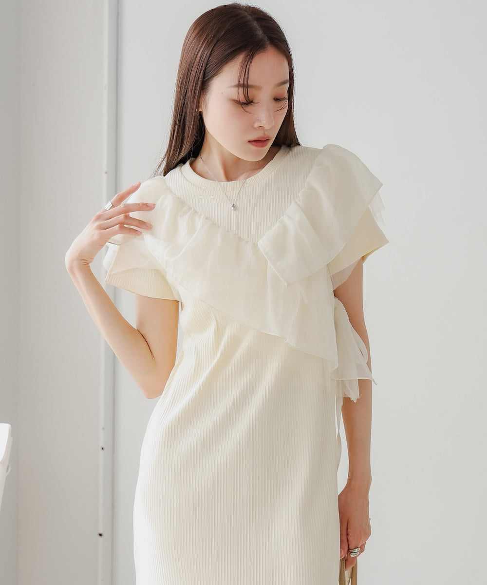 アシメフリルドッキングワンピース