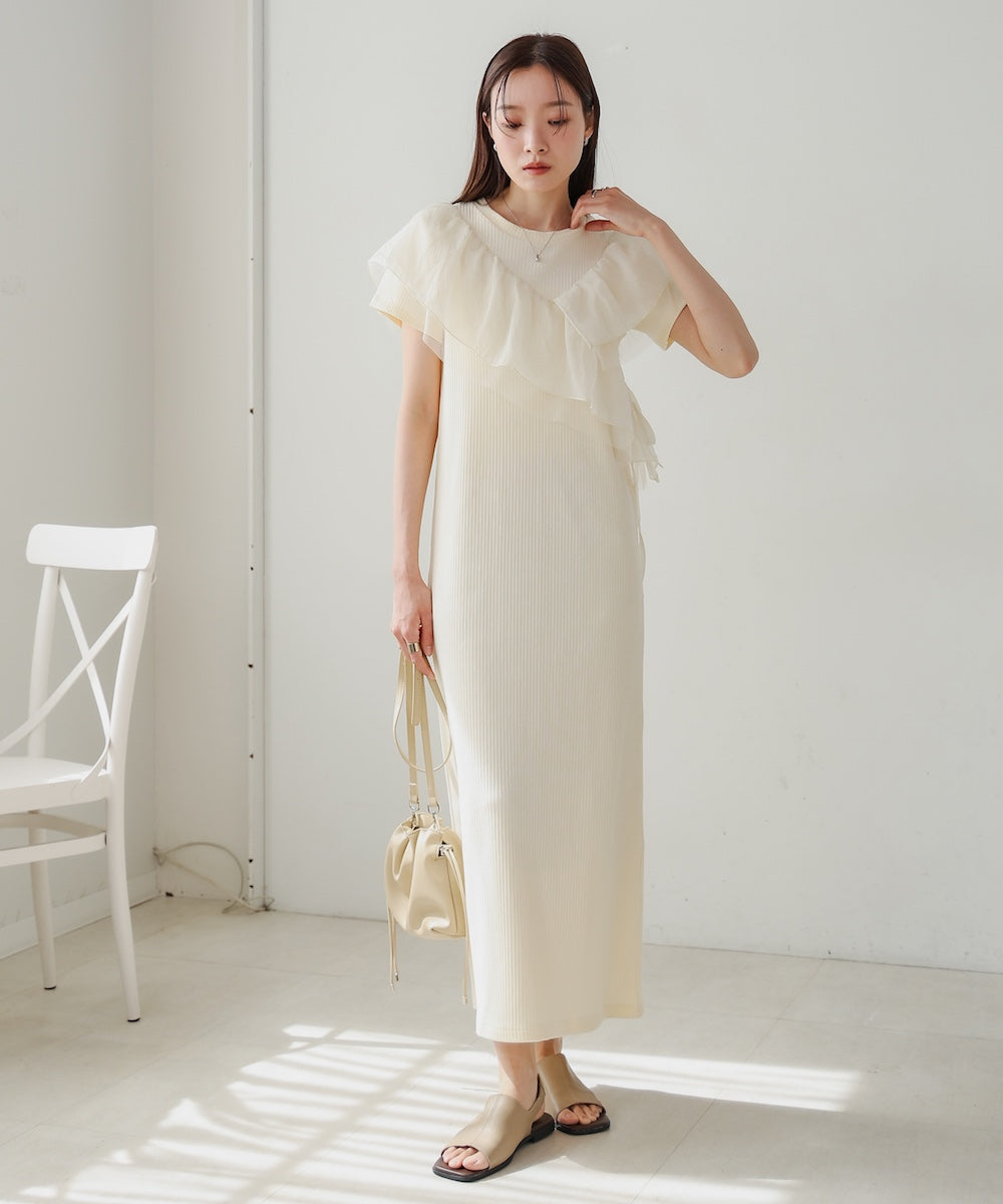 アシメフリルドッキングワンピース