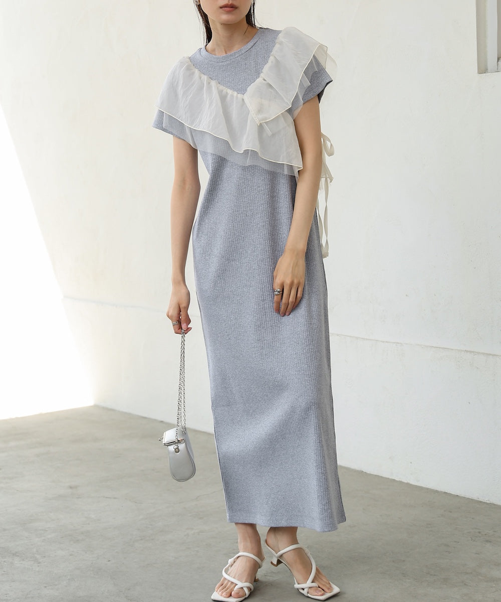 アシメフリルドッキングワンピース