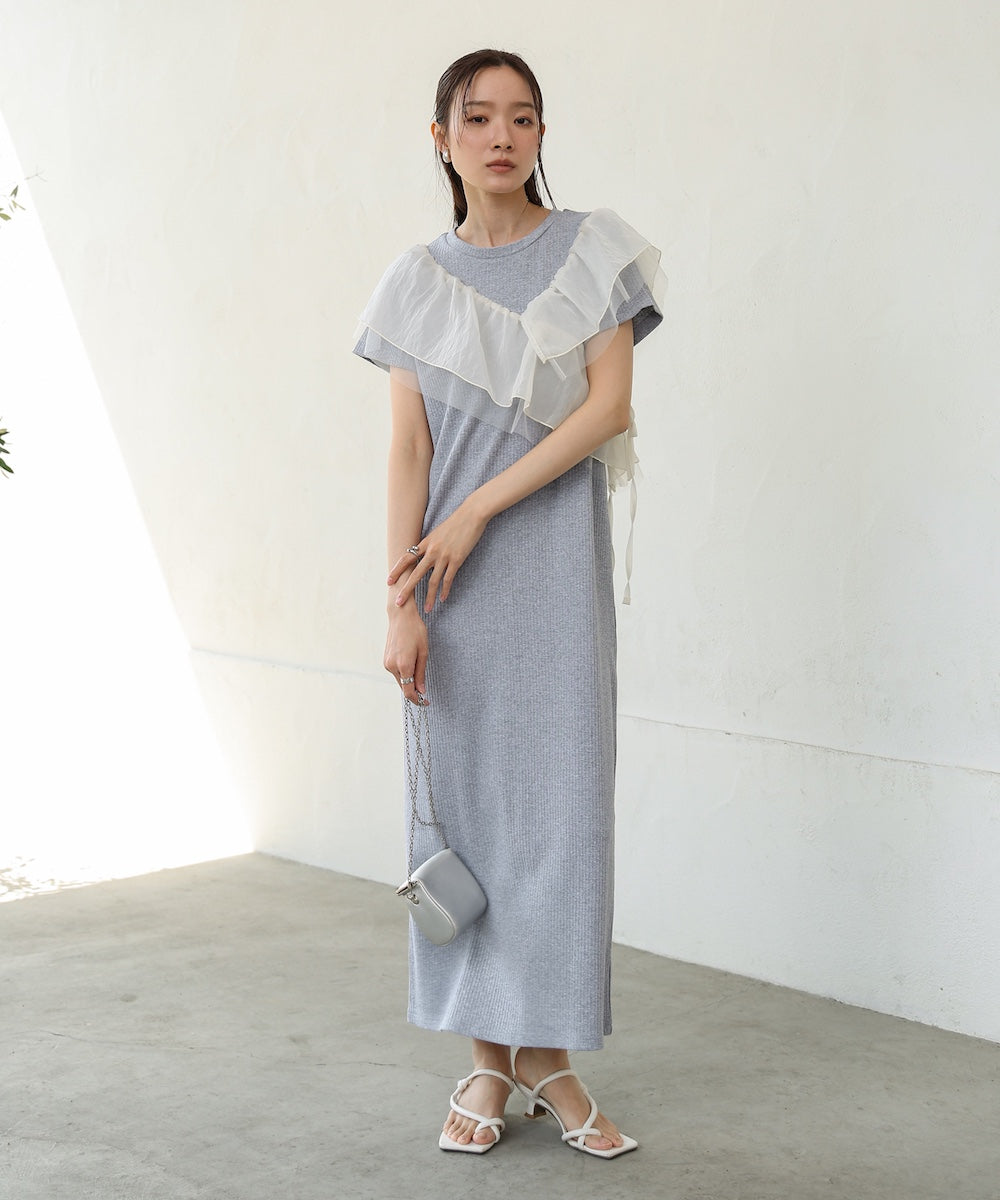 アシメフリルドッキングワンピース