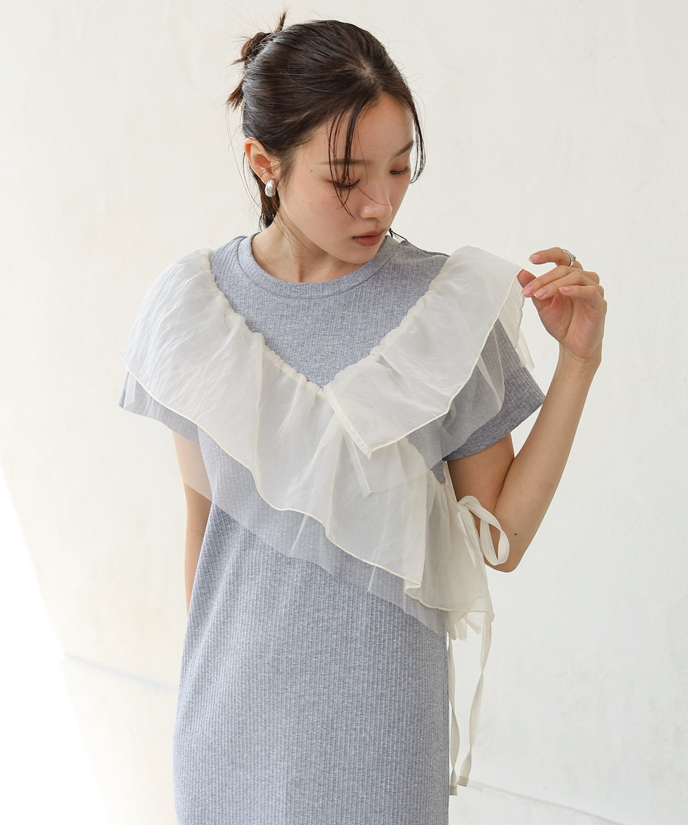 アシメフリルドッキングワンピース