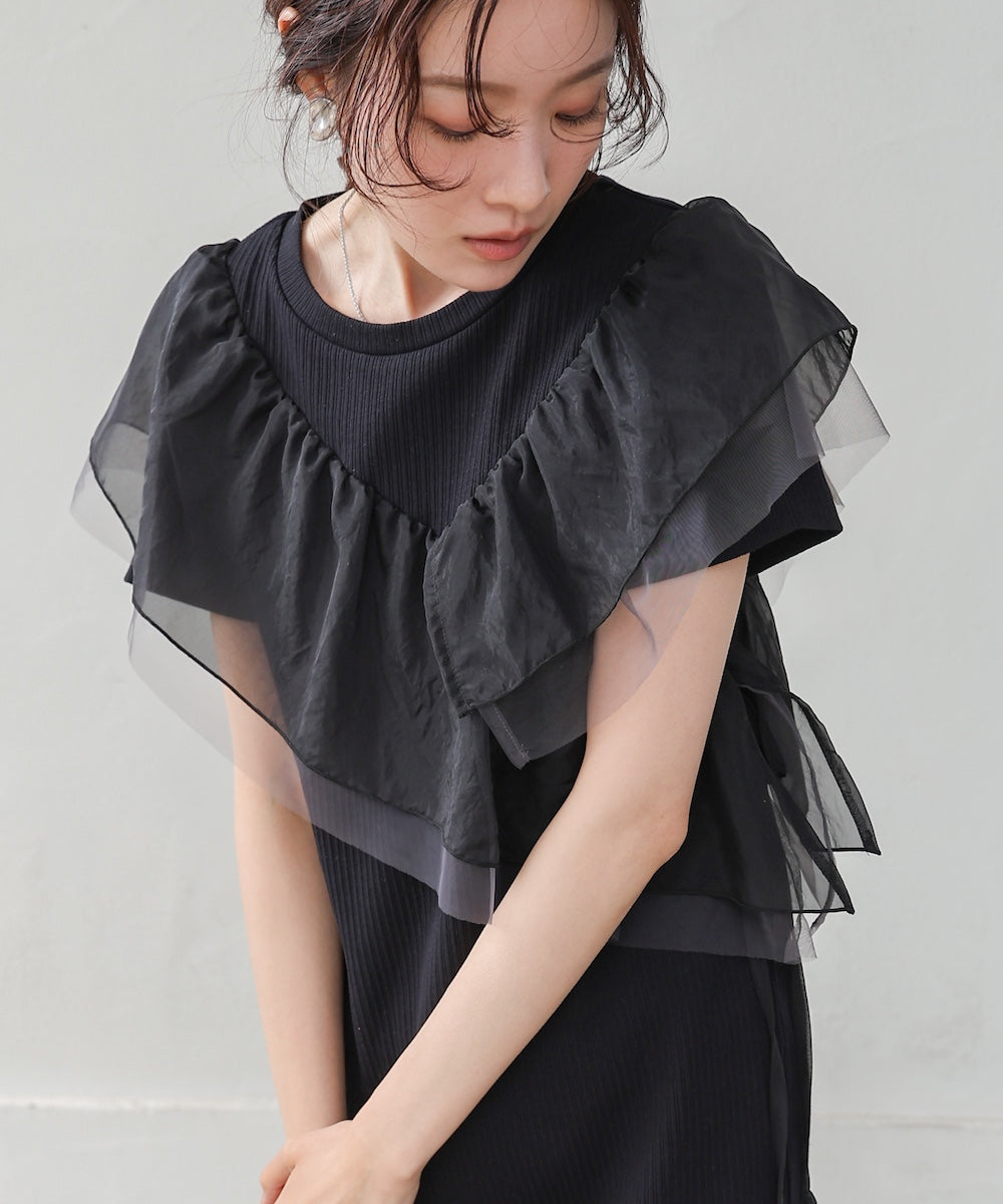 アシメフリルドッキングワンピース