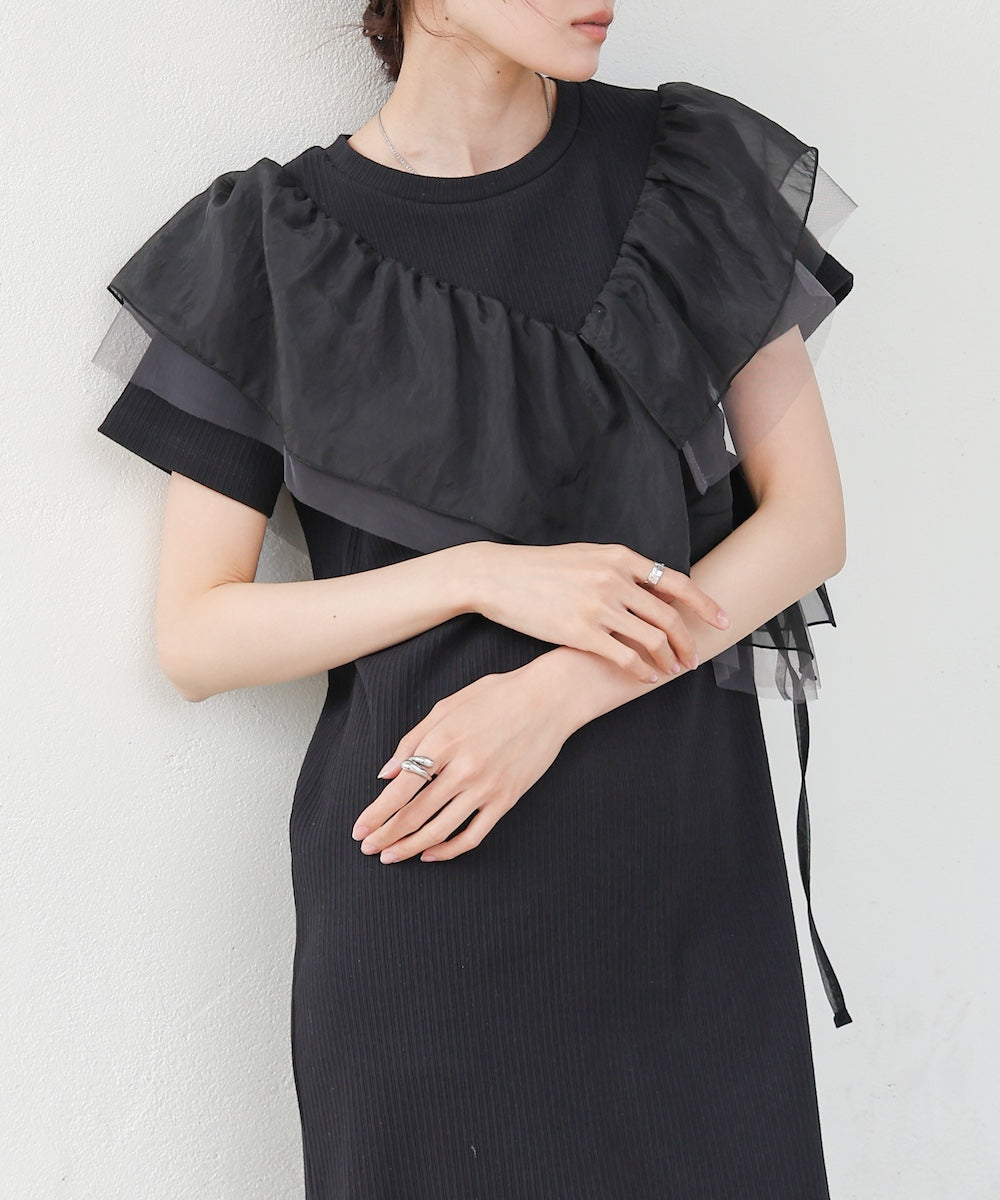 アシメフリルドッキングワンピース