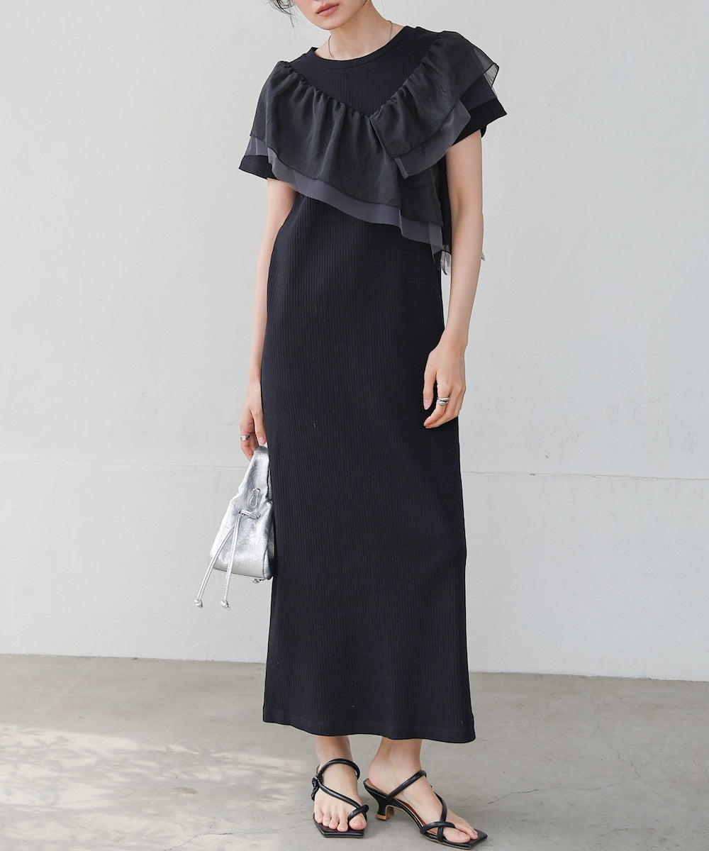 アシメフリルドッキングワンピース