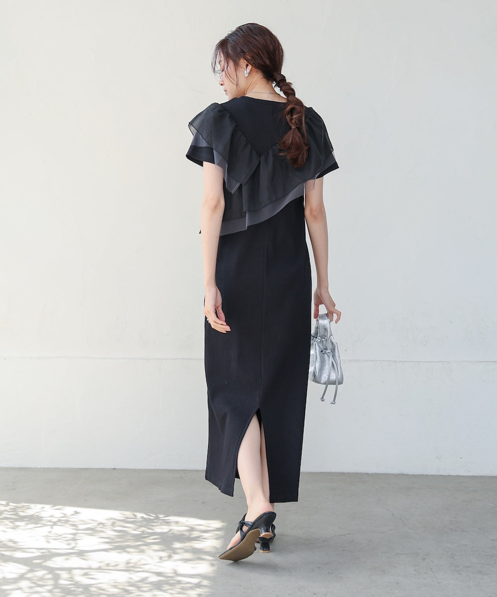 アシメフリルドッキングワンピース