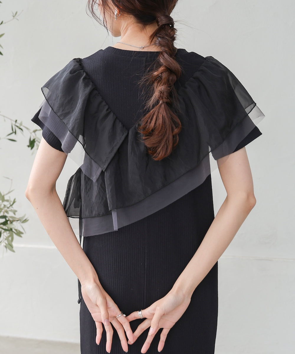 アシメフリルドッキングワンピース