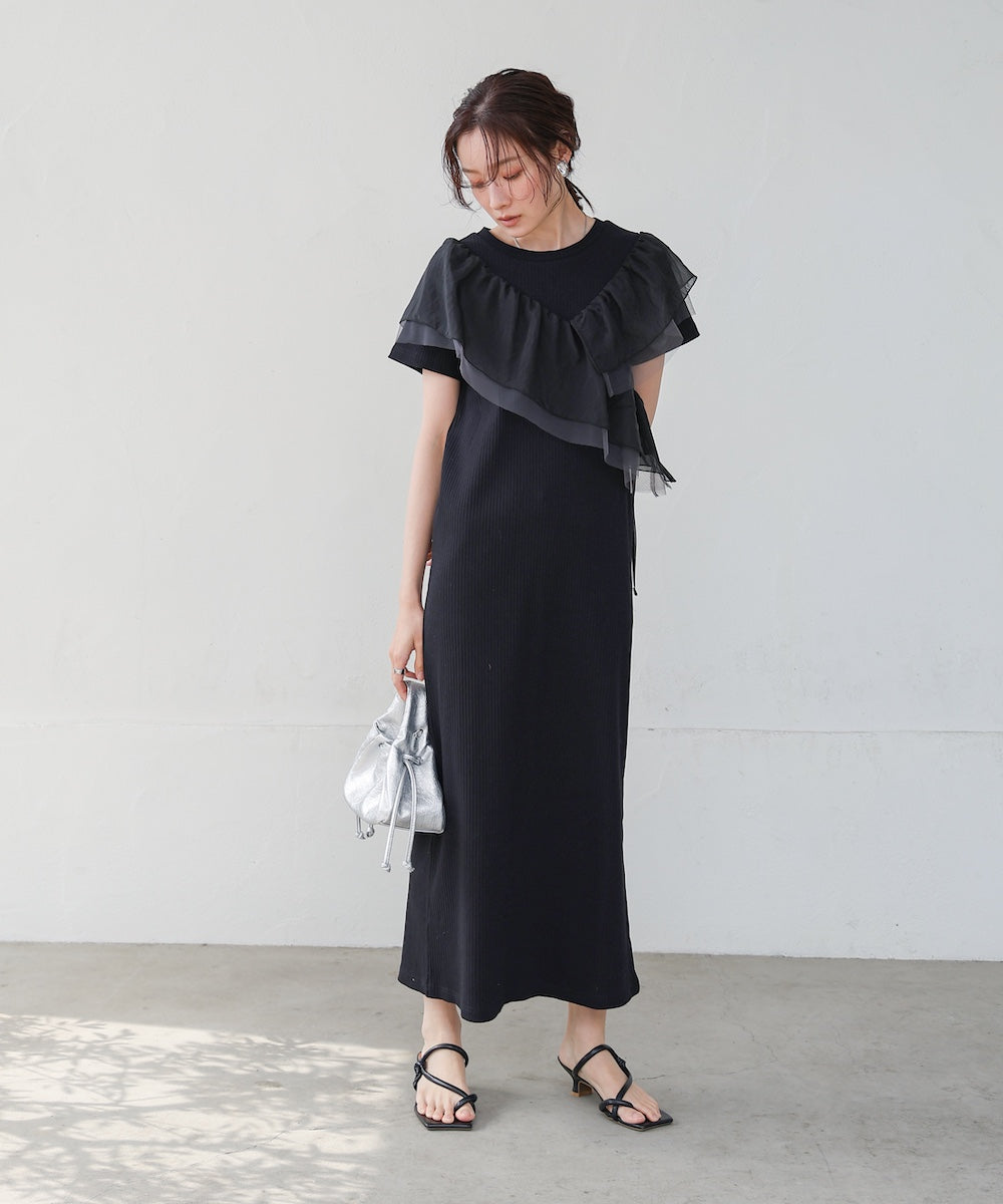 アシメフリルドッキングワンピース