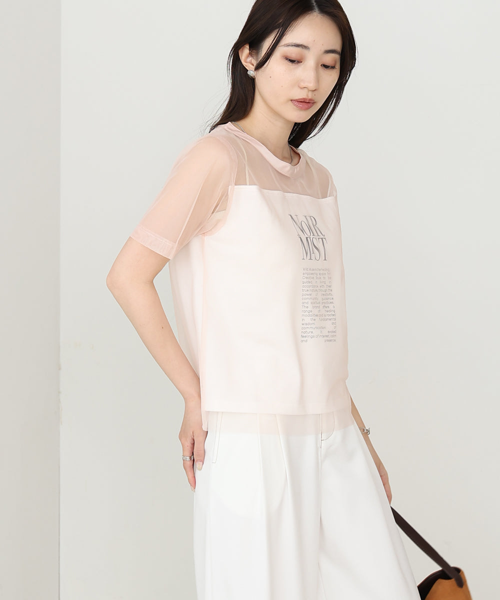 チュールレイヤードロゴTシャツ