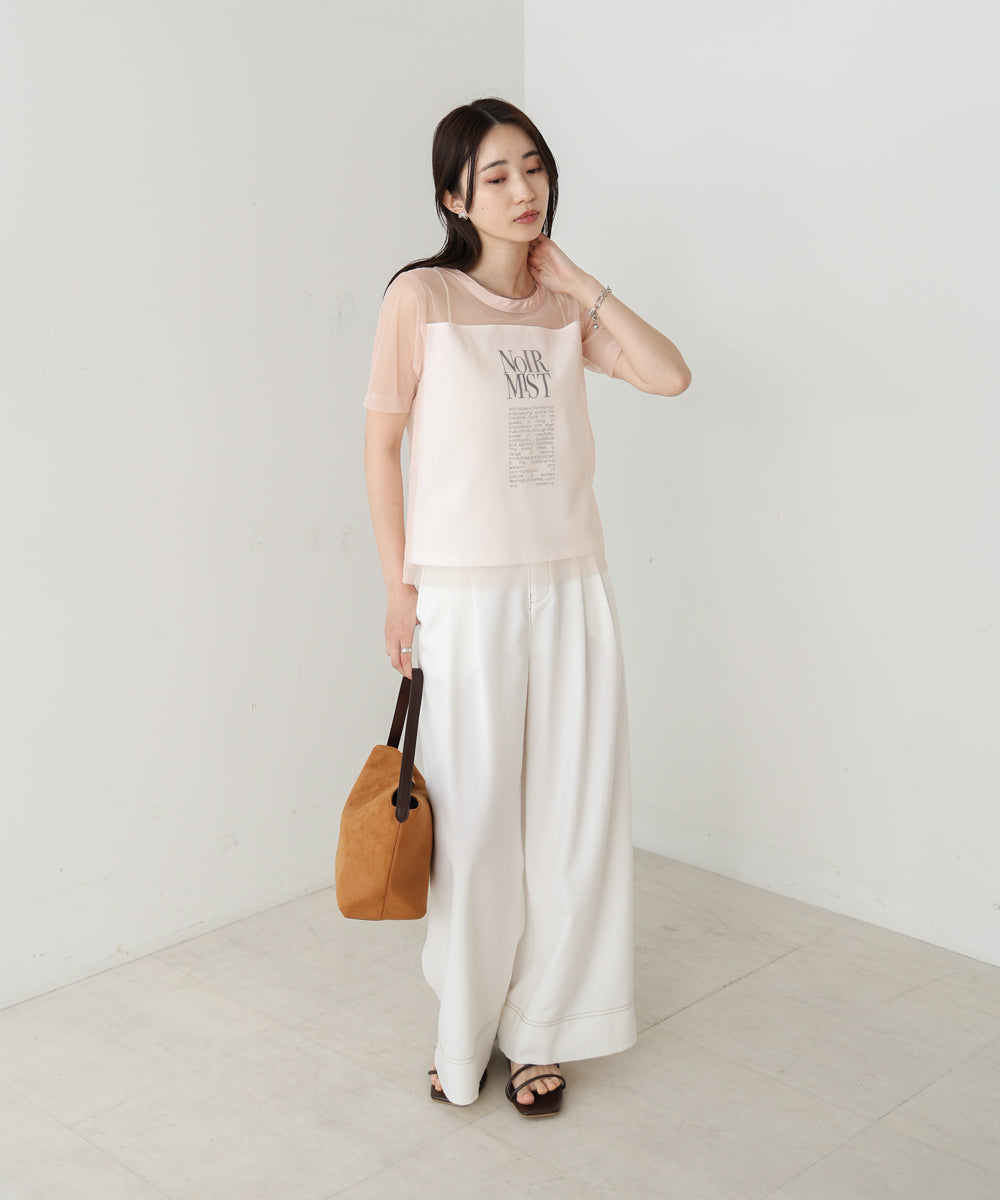 チュールレイヤードロゴTシャツ