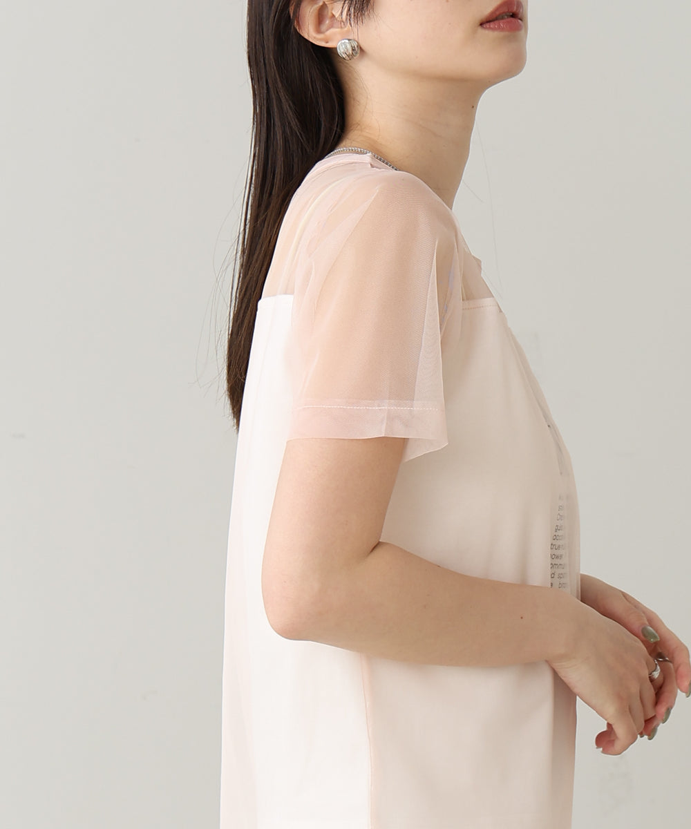 チュールレイヤードロゴTシャツ