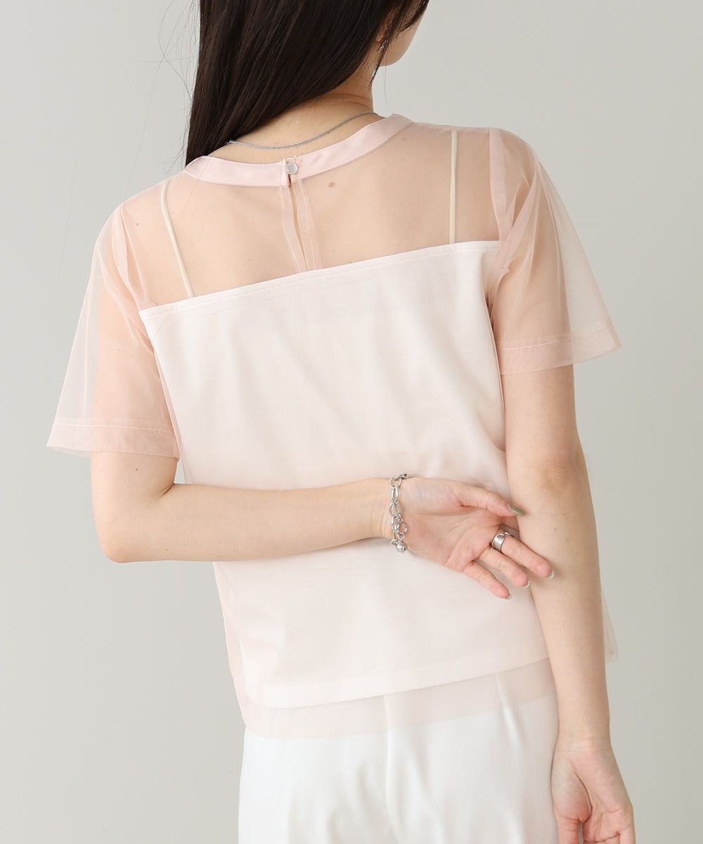 チュールレイヤードロゴTシャツ