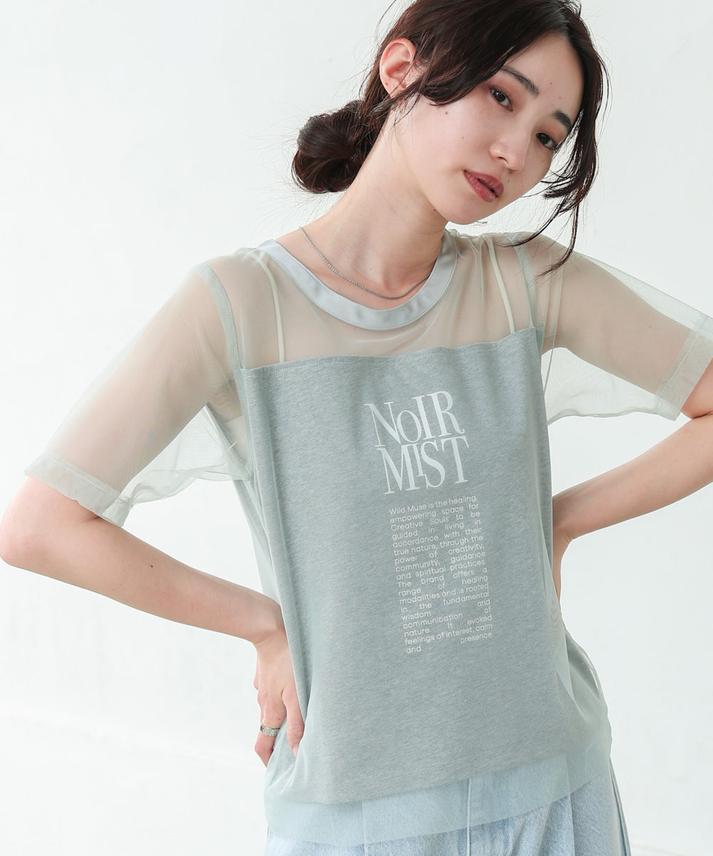 チュールレイヤードロゴTシャツ