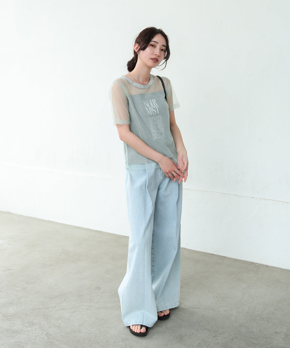 チュールレイヤードロゴTシャツ