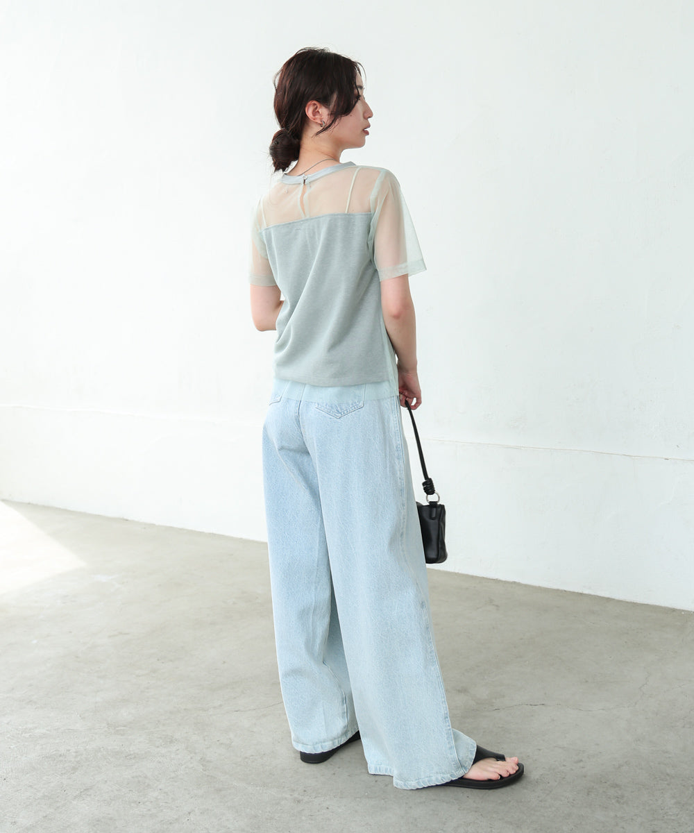 チュールレイヤードロゴTシャツ