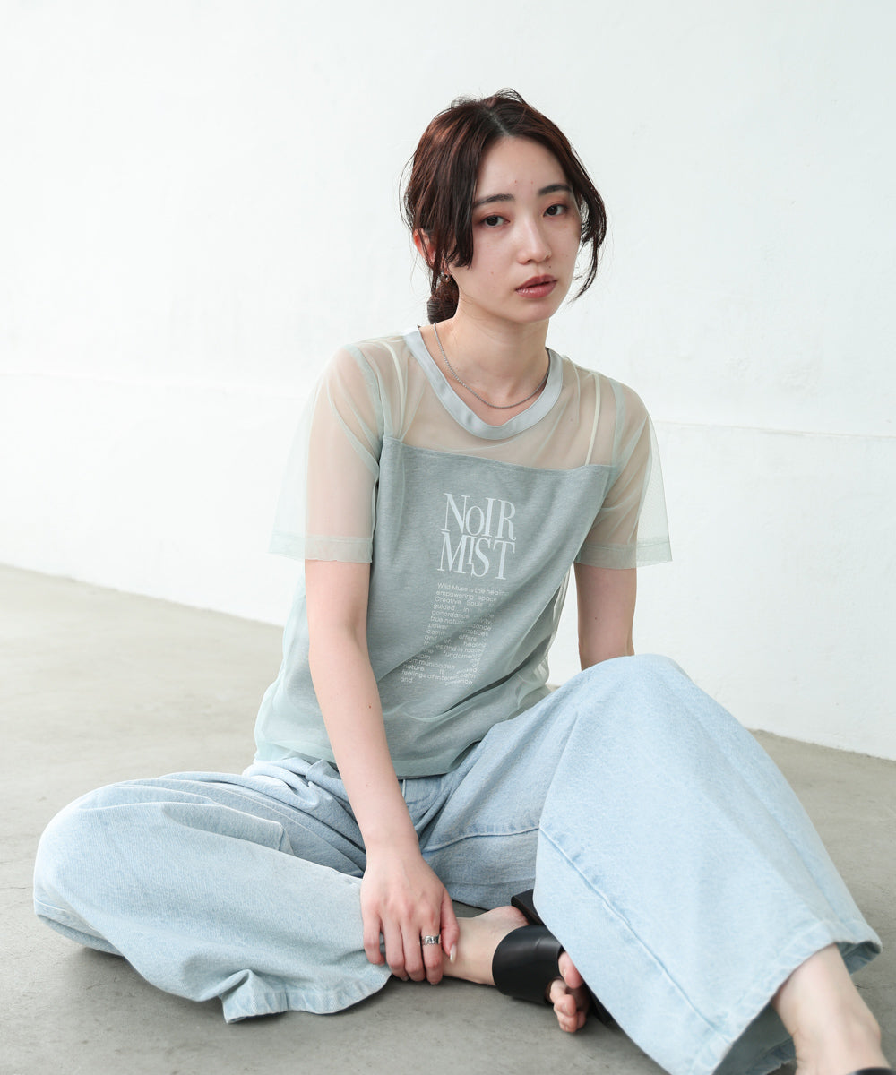 チュールレイヤードロゴTシャツ
