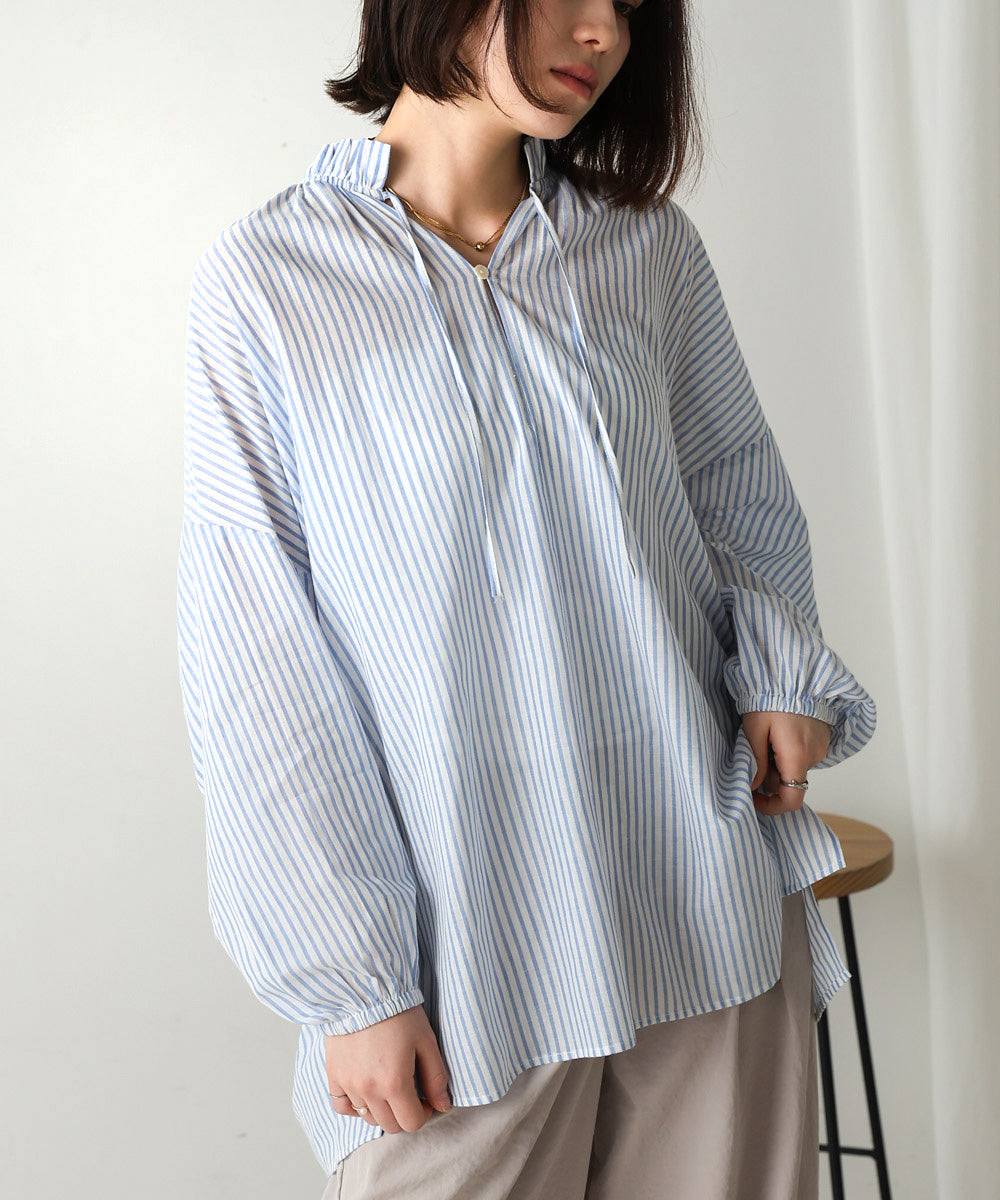 キャンブリックギャザーブラウス