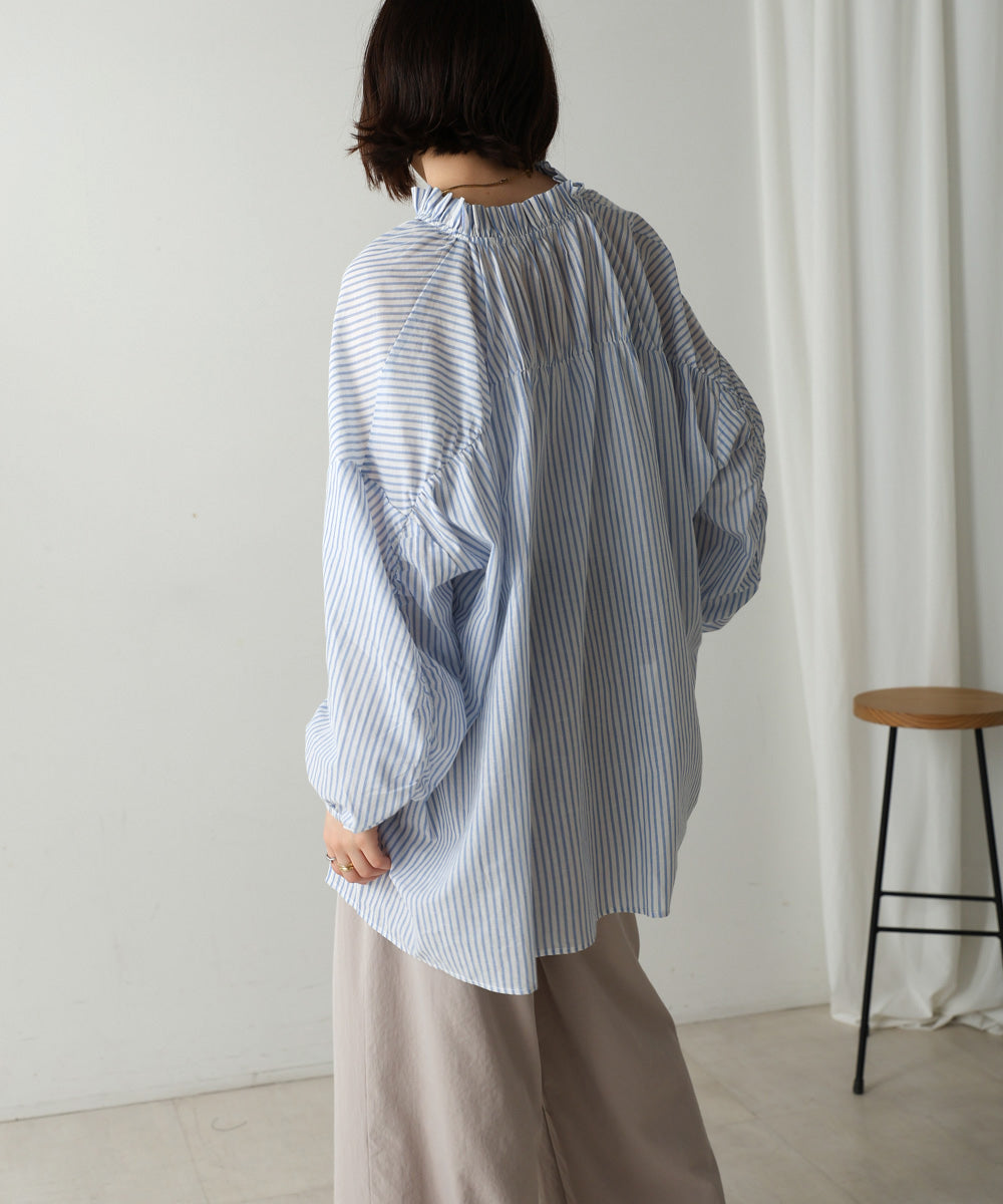 キャンブリックギャザーブラウス