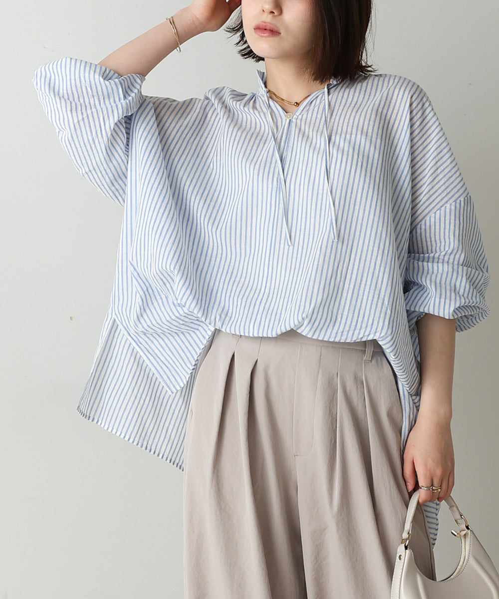 キャンブリックギャザーブラウス