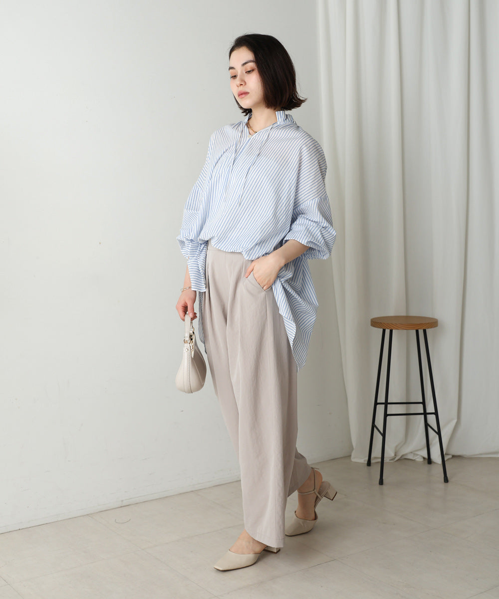 キャンブリックギャザーブラウス