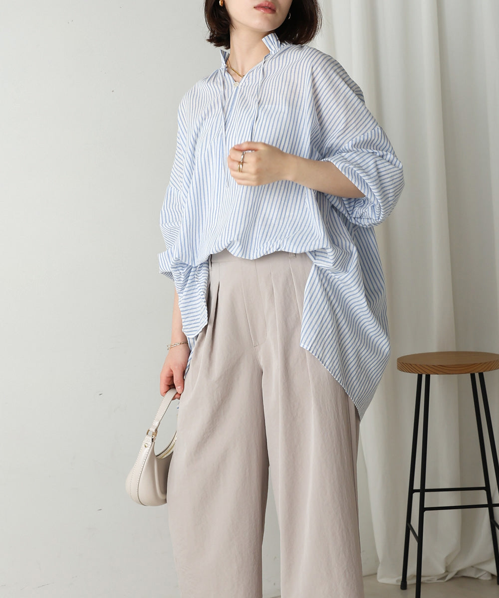 キャンブリックギャザーブラウス