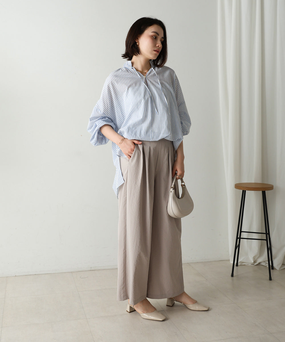 キャンブリックギャザーブラウス