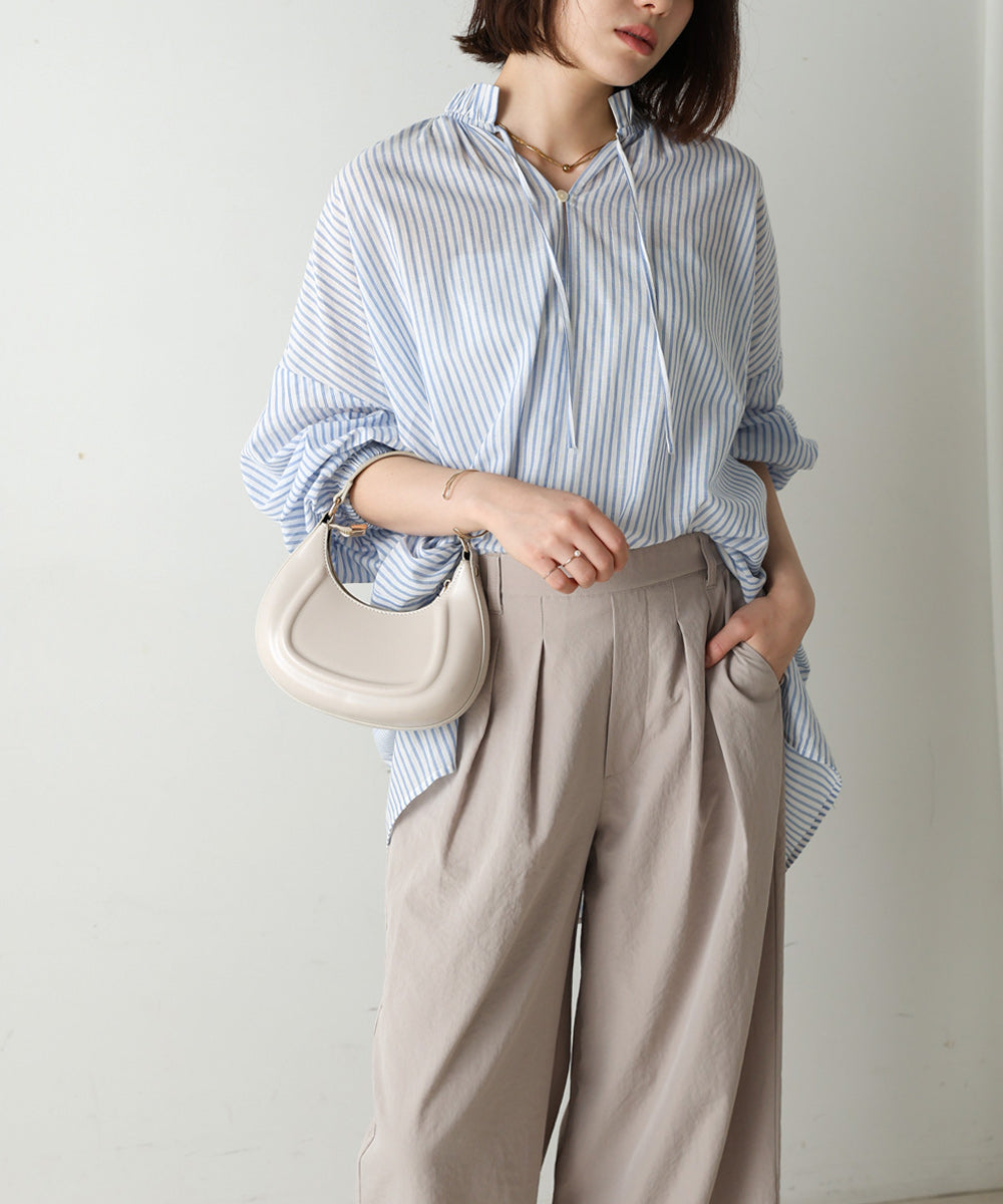 キャンブリックギャザーブラウス