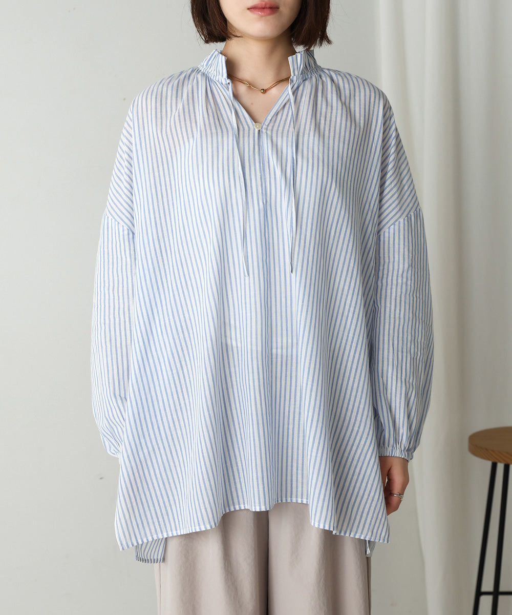 キャンブリックギャザーブラウス