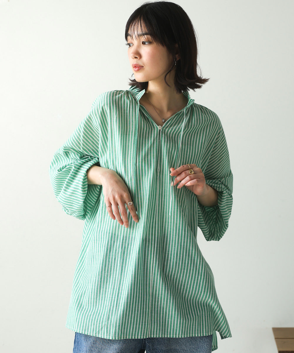 キャンブリックギャザーブラウス