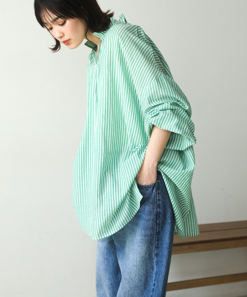 キャンブリックギャザーブラウス