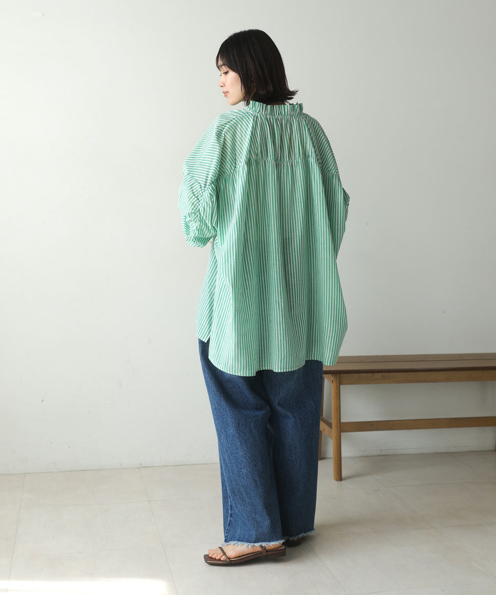 キャンブリックギャザーブラウス