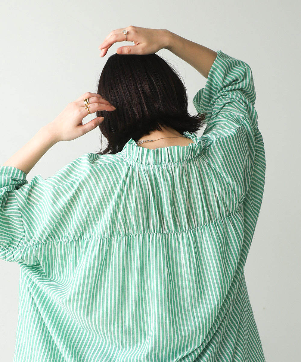 キャンブリックギャザーブラウス