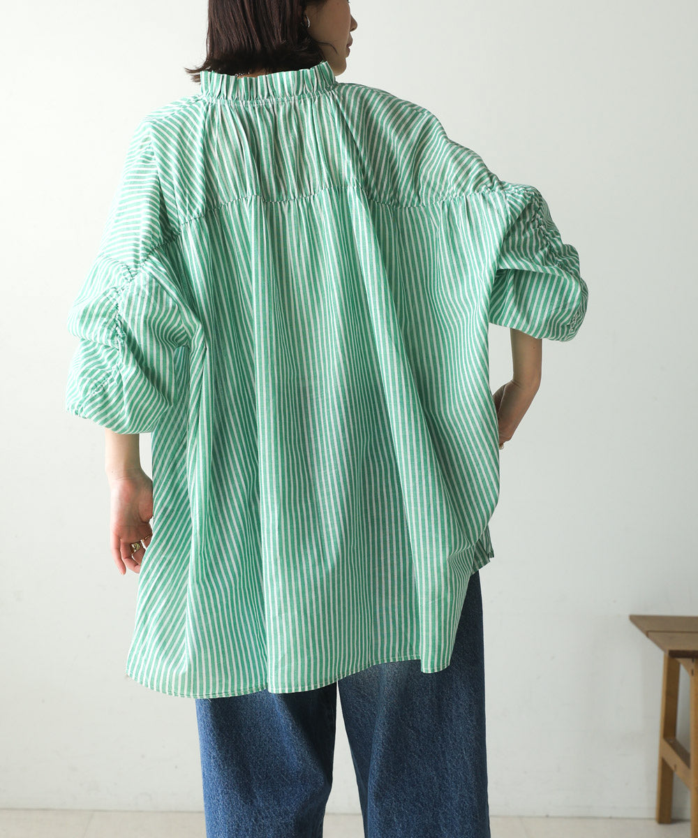 キャンブリックギャザーブラウス