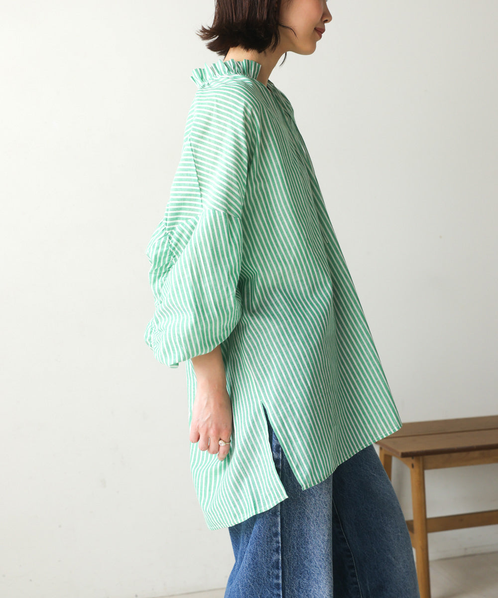 キャンブリックギャザーブラウス