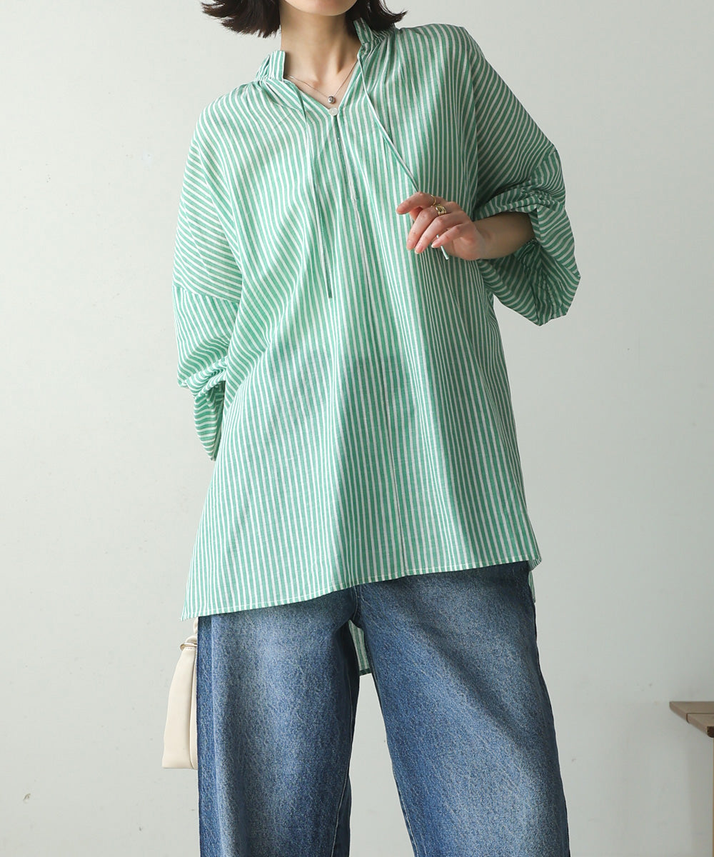 キャンブリックギャザーブラウス