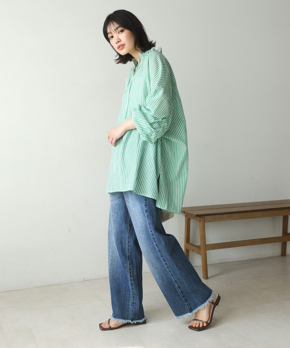 キャンブリックギャザーブラウス