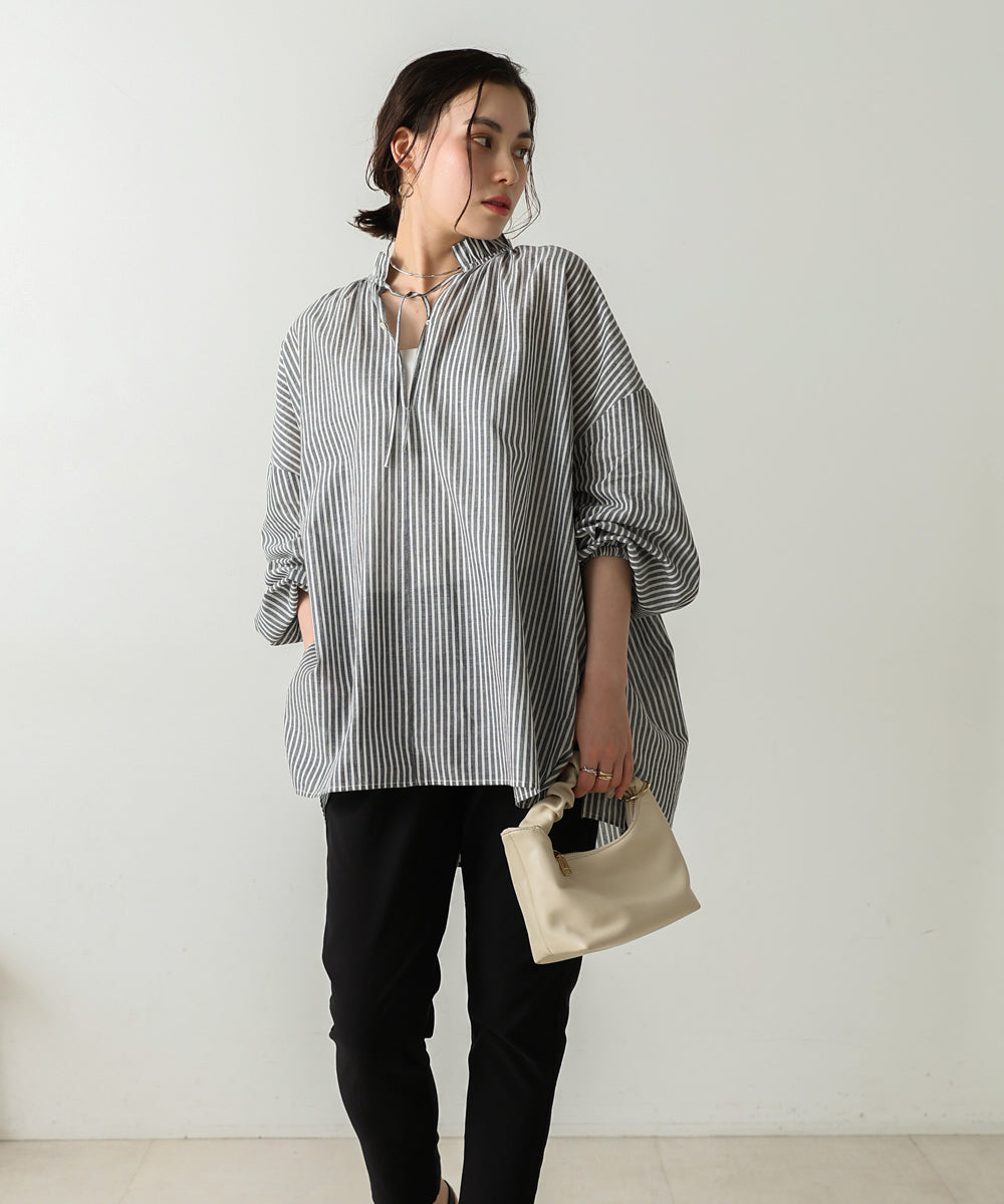 キャンブリックギャザーブラウス