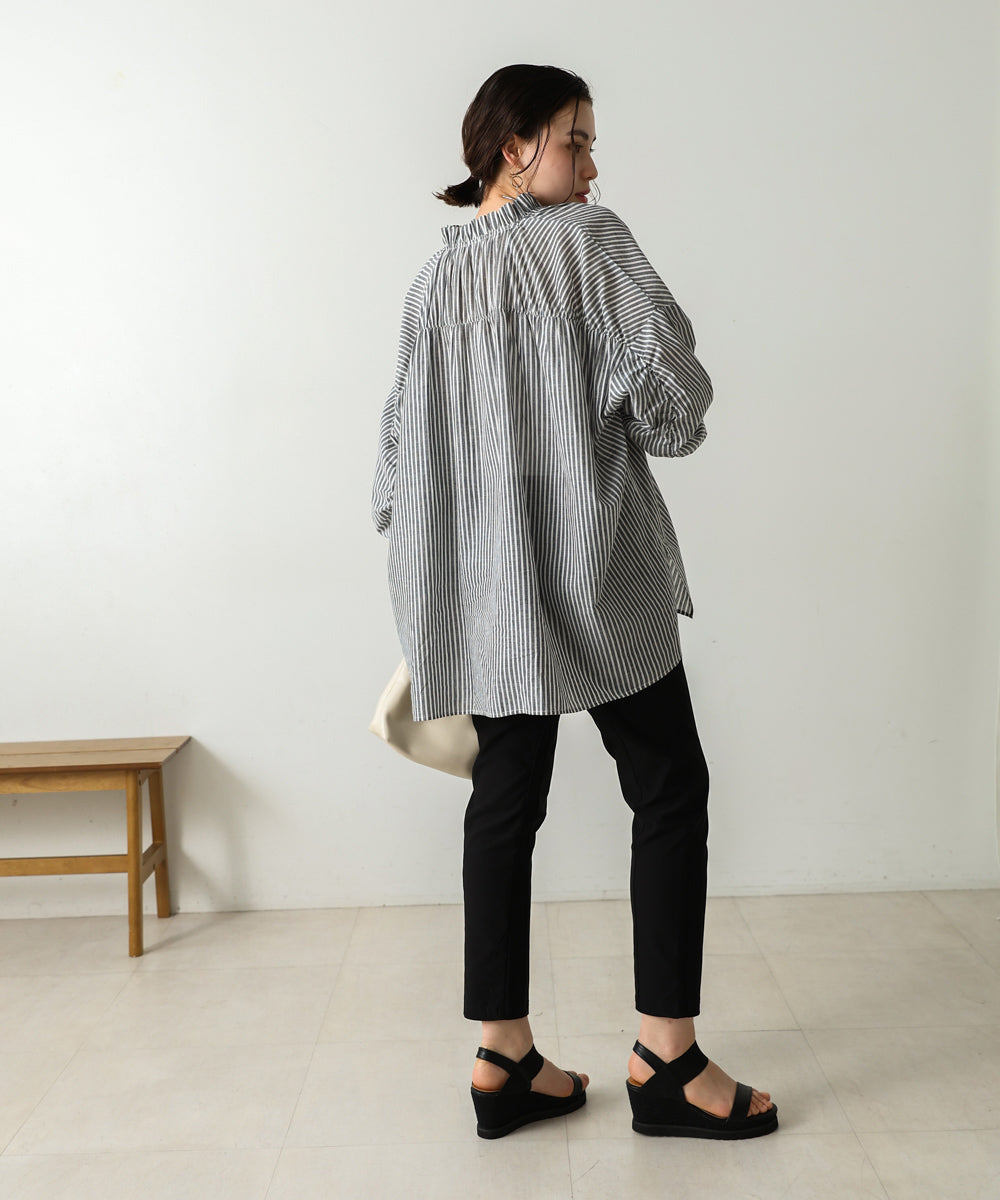 キャンブリックギャザーブラウス