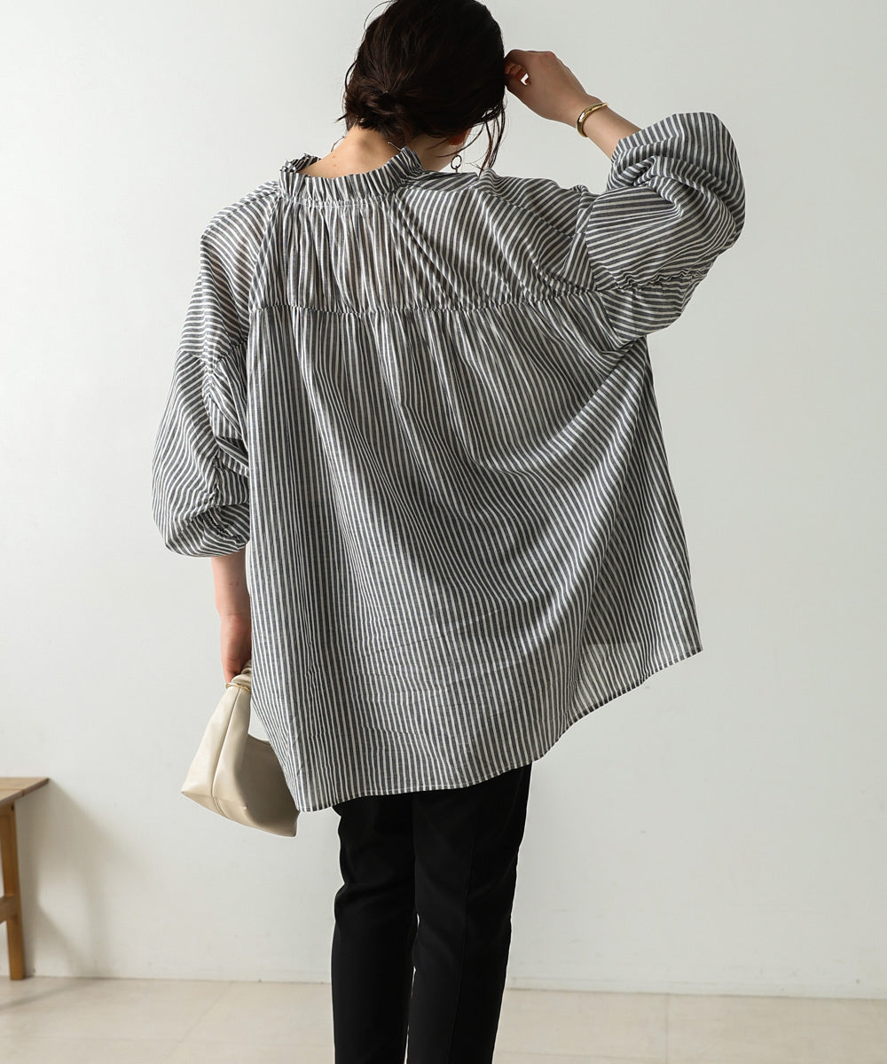 キャンブリックギャザーブラウス