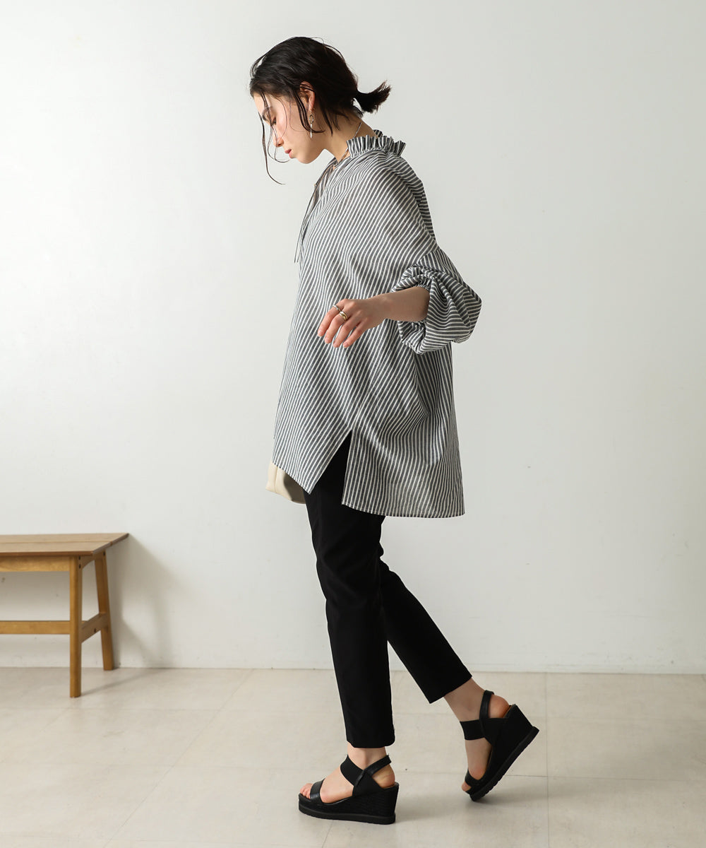 キャンブリックギャザーブラウス