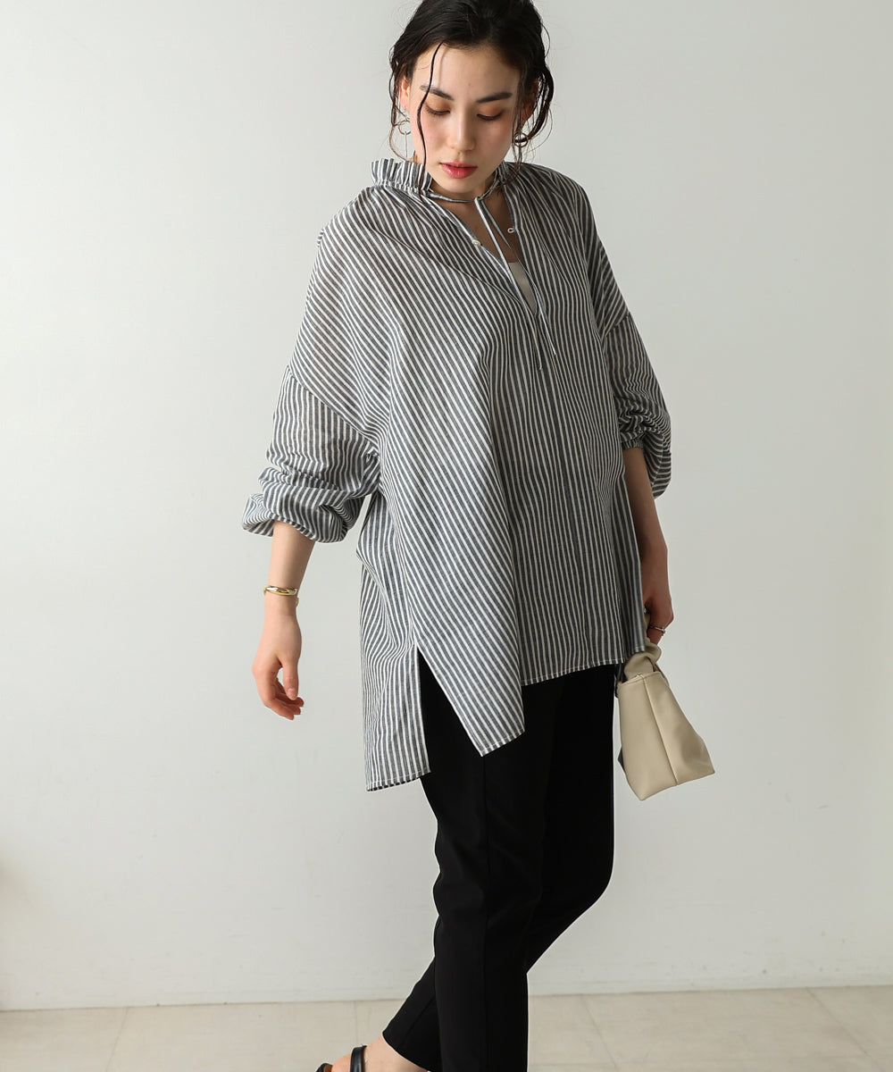 キャンブリックギャザーブラウス