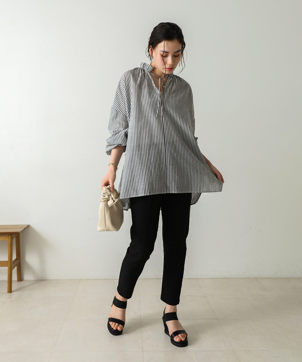 キャンブリックギャザーブラウス