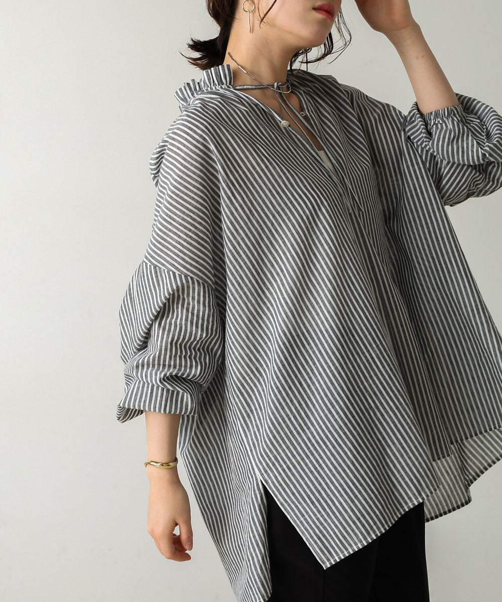 キャンブリックギャザーブラウス