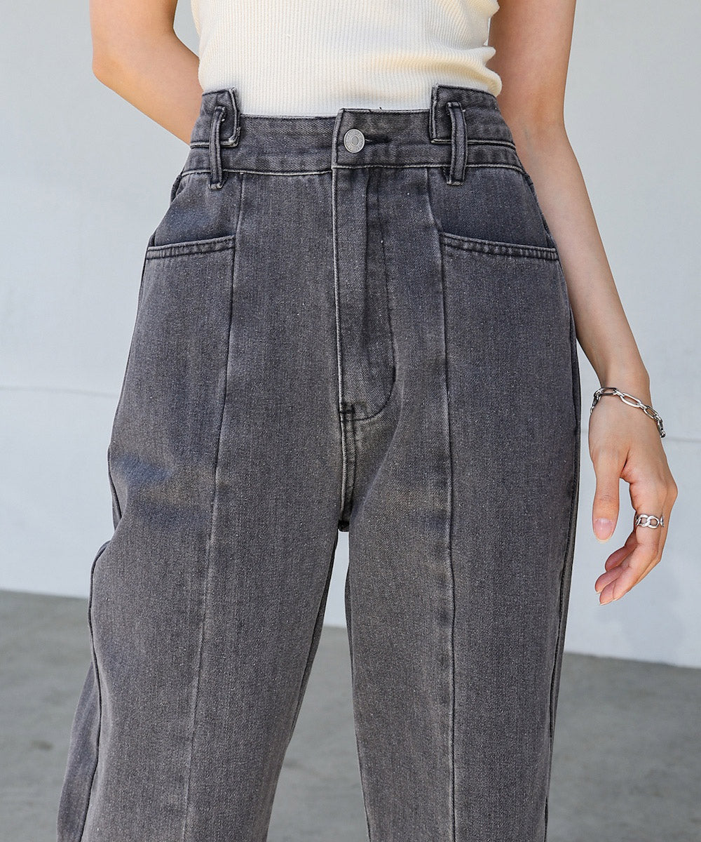 【S・M・Lサイズ展開】ウエスト切替デニムパンツ