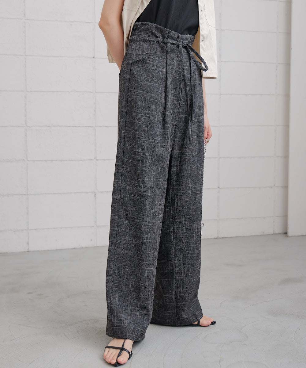リネンライクウエストギャザーパンツ