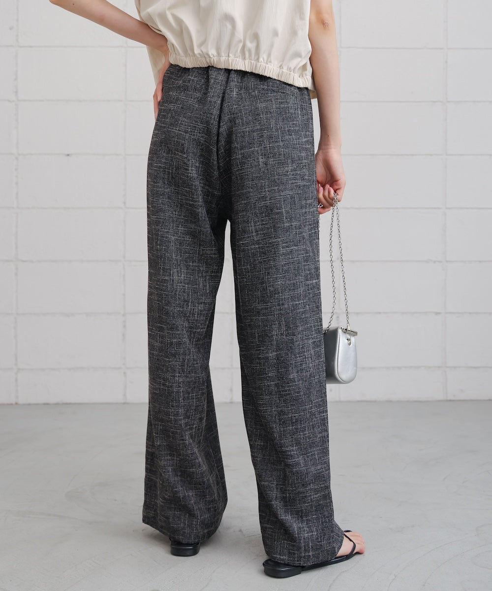 リネンライクウエストギャザーパンツ